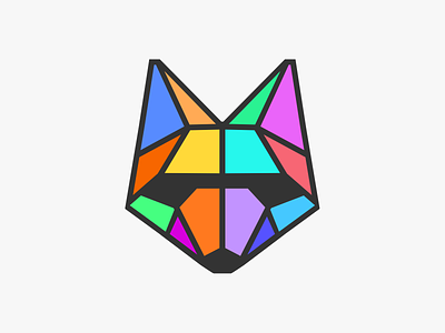 fox color colorful fox fresh geometry graffiti head illustration logo minimal modern polygon style