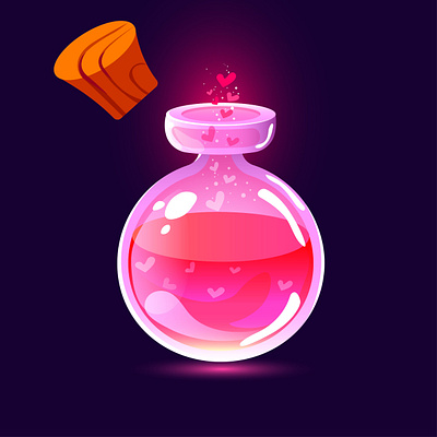 love potion | illustration first shot graphic design illustration love pink vector