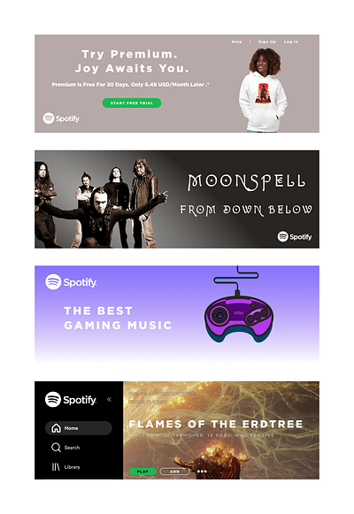 Spotify banners branding design graphic design illustration logo ui ux vector