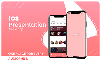 iOS Presentation - Music App adobeillustrator androiddesign appdesign design entertainment entertainmentapp figma illustration ios iosapp iosdesign iospresentation musicapp presentation productdesign ui uiux uiuxdesign ux