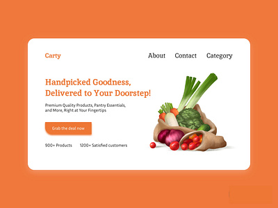 Landing Page of Grocery Shop graphic design grocery shop landing page minimal design ui ux