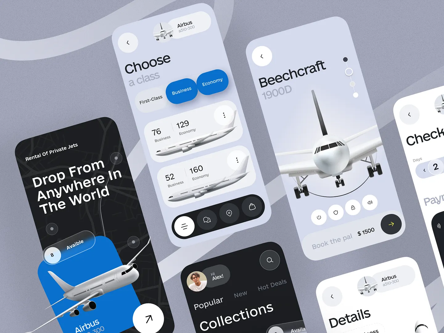 Sleek Airline Website Design: Modern Mobile App Interface