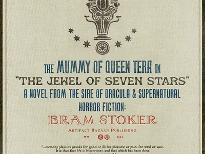 The Jewel of Seven Stars book cover book illlustration book type bram stoker egypt egyptian fiction font font bundle free horror jewel mummy novel seven stars story texture the jewel of seven stars typeface vintage