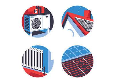 Four things you can have in your home now (Which?) boiler heating home house icon illustration pump radiator solar thermal