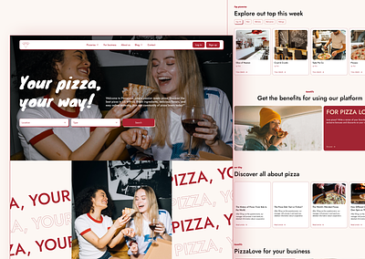 Pizzeria Website Design: Landing Page / Home Page UI con concept design designinspiration food inspiration interface landing landing page logo pizza ui userinterface ux website design