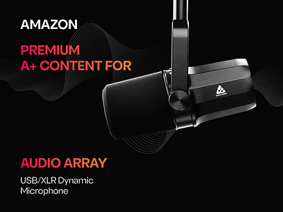 Amazon Premium A+ Content for Audio Array a content amazon amazon a amazon branding amazon ebc amazon listing amazon product brand brand identity branding design enhanced brand enhanced brand content graphic design illustration microphone premium a premium amazon content visual identity