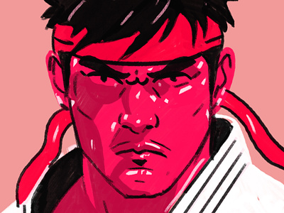Ryu character design fighter illustration illustrator people portrait portrait illustration procreate ryu street fighter