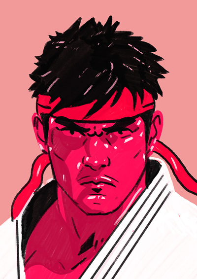 Ryu character design fighter illustration illustrator people portrait portrait illustration procreate ryu street fighter