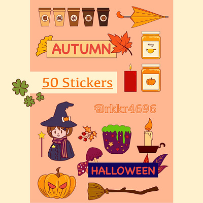 Autumn and Halloween Digital stickers pack, Goodnotes stickers art autumn autumn stickers clip art clipart cute cute stickers decorations digital download digital stickers element stickers elements goodnotes goodnotes stickers halloween halloween stickers illustration planner png stickers pack
