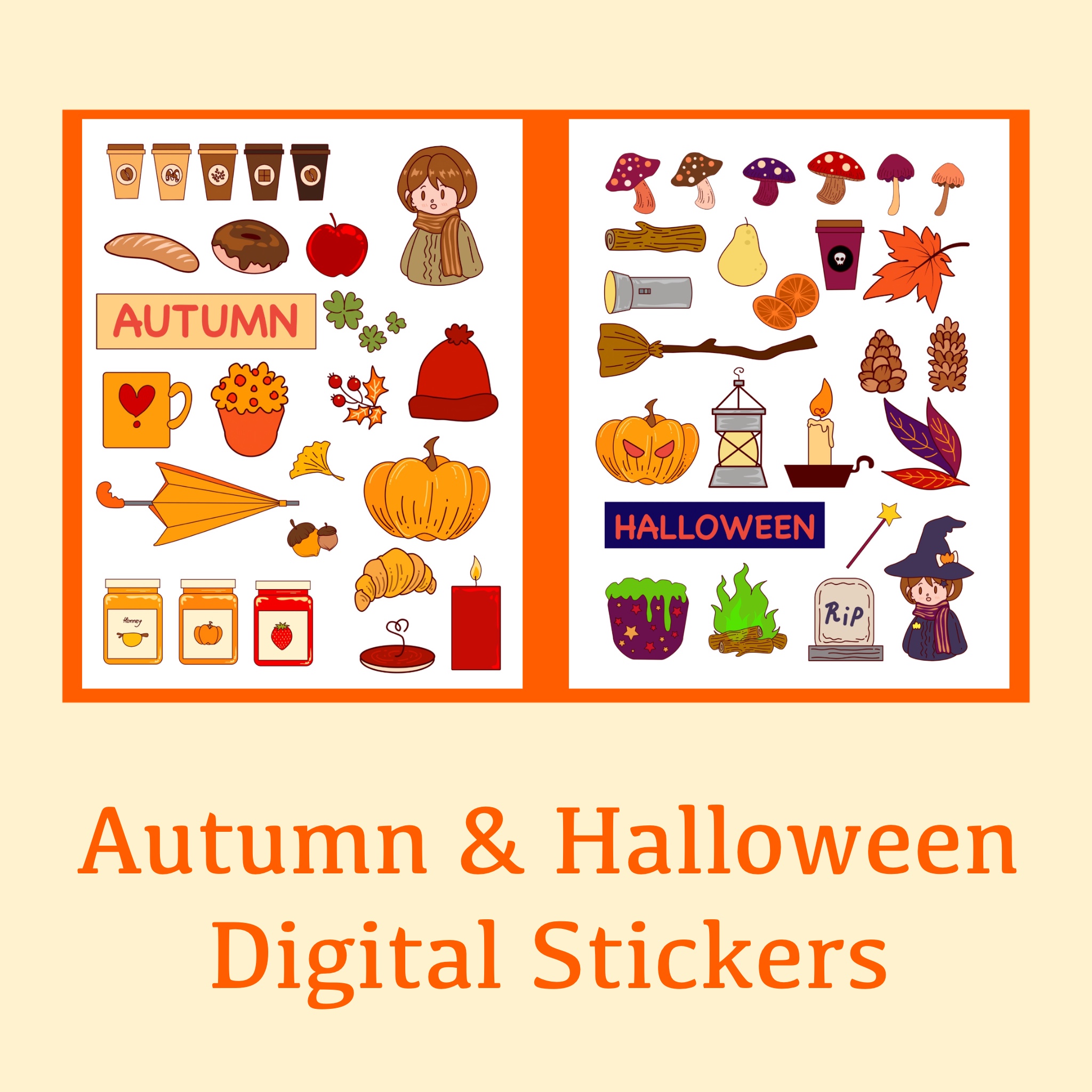 Digital Stickers Halloween Digital Stickers Halloween Stickers