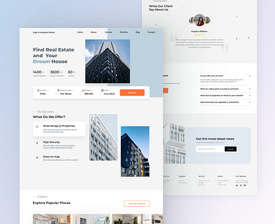 Real Estate Landing Page Design /UXUI design ui ux