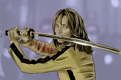 Uma Thurman - Kill Bill design digital art graphic design illustration painting portrait