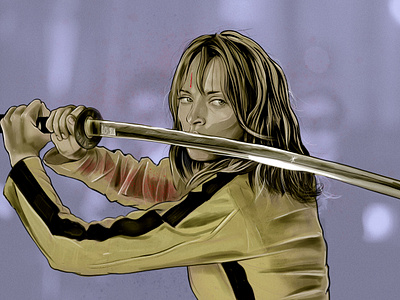 Uma Thurman - Kill Bill design digital art graphic design illustration painting portrait