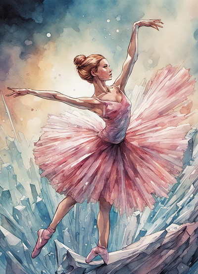 Watercolor Crystal Ballerina watercolor crystal ballerina