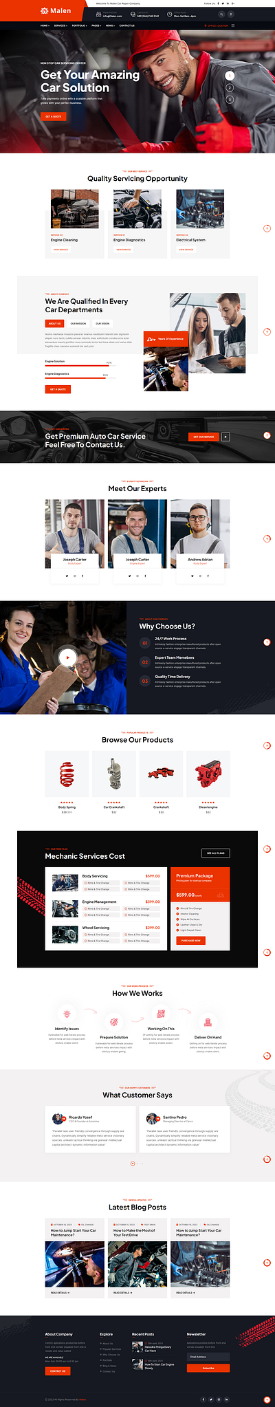 Malen - Car Repair And Services HTML Template vehicle