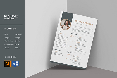 Resume / Cv Template a4 cv clean resume cv design cv template minimal cv professional resume resume design resume template word resume