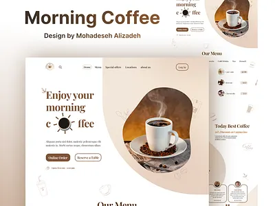 Coffee Shop Landing Page cafeteria cofee coffeeshop design landingpage ui uidesign uiux webdesign