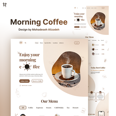Coffee Shop Landing Page cafeteria cofee coffeeshop design landingpage ui uidesign uiux webdesign
