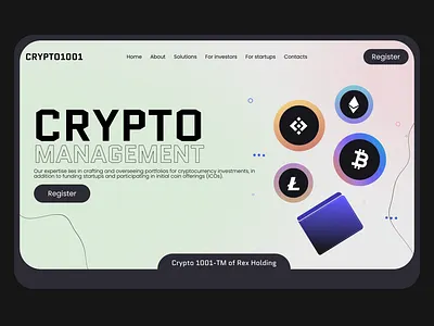 Crypto1001 | Crypto Managment 3d branding crypto design designe develop figma graphic design invest investment landing logo motion graphics page platform ui web web designe webdesgine website