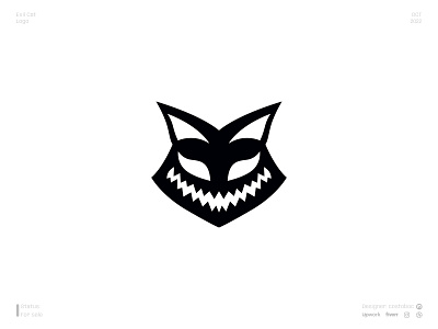 Evil cat cat demon design evil face icon illustration jack logo logodesign logotype minimal vector