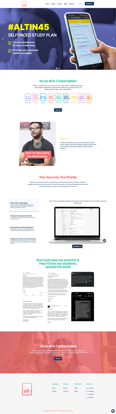 Alt Academy Website ui web design webflow