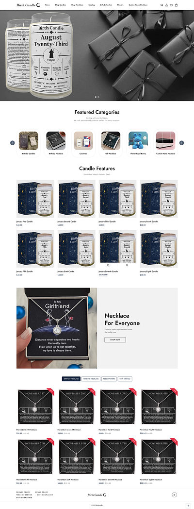 BirthCandle (Shopify) shopify ui