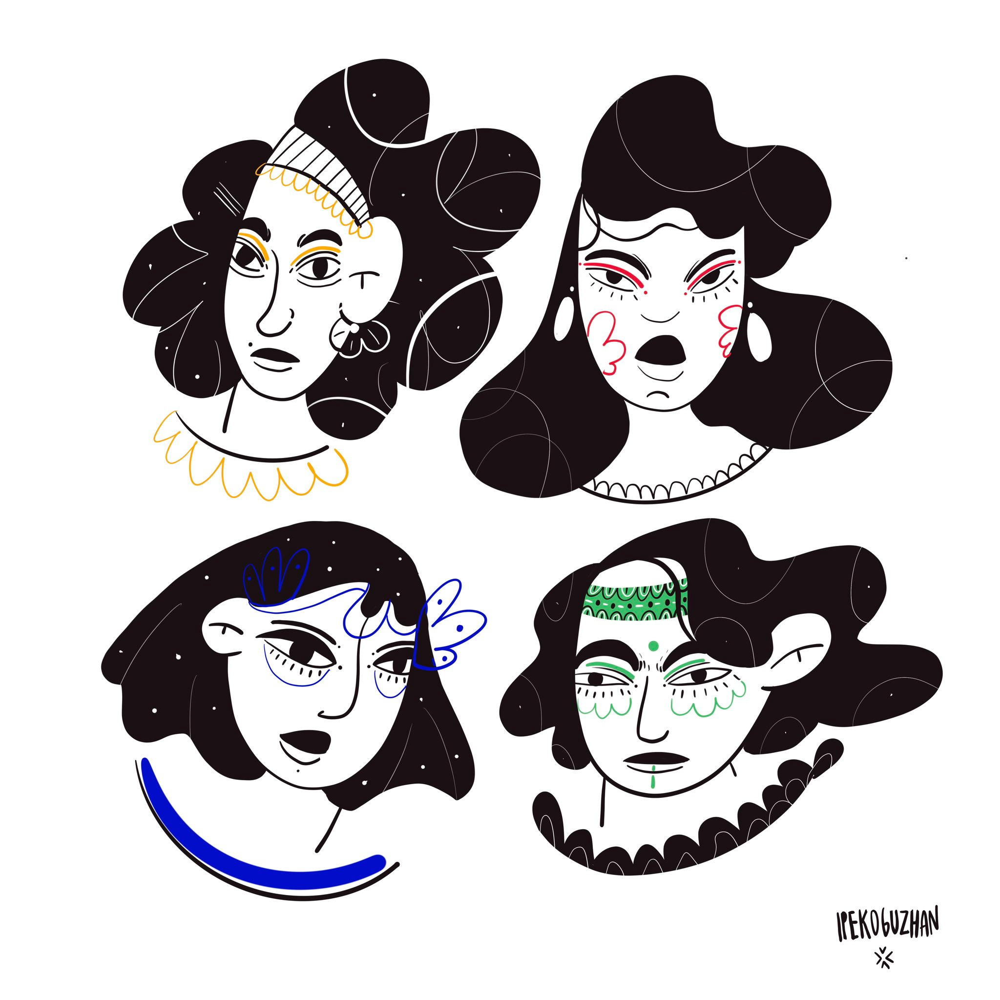 Faces art artist character design digital art digital illustration girl girls graphic design illustration