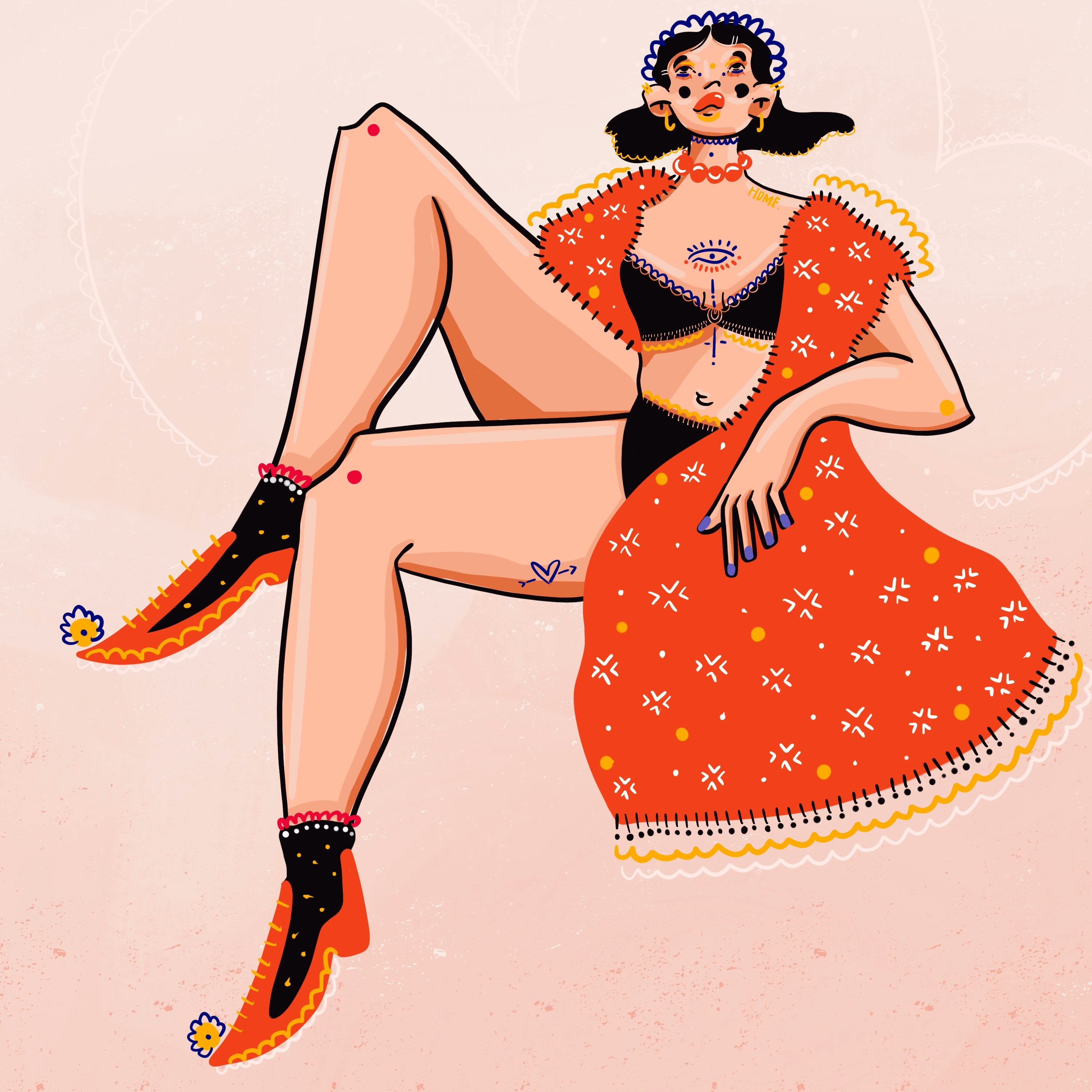 Girls Illustration art artist character design digital art dress fashion girl girls graphic design illustration pattern shoes