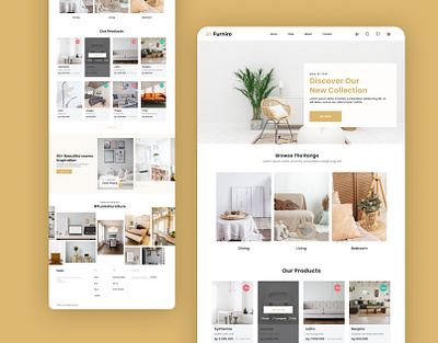 Furniture Web Design application design furnitecher graphic design landing page mobile app ux web design website