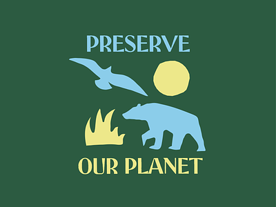 Preserve Our Planet bear bird branding eco friendly green logo planet sustainable