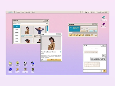 Y2K Ecommerce branding design illustration purple ui ux webdesign