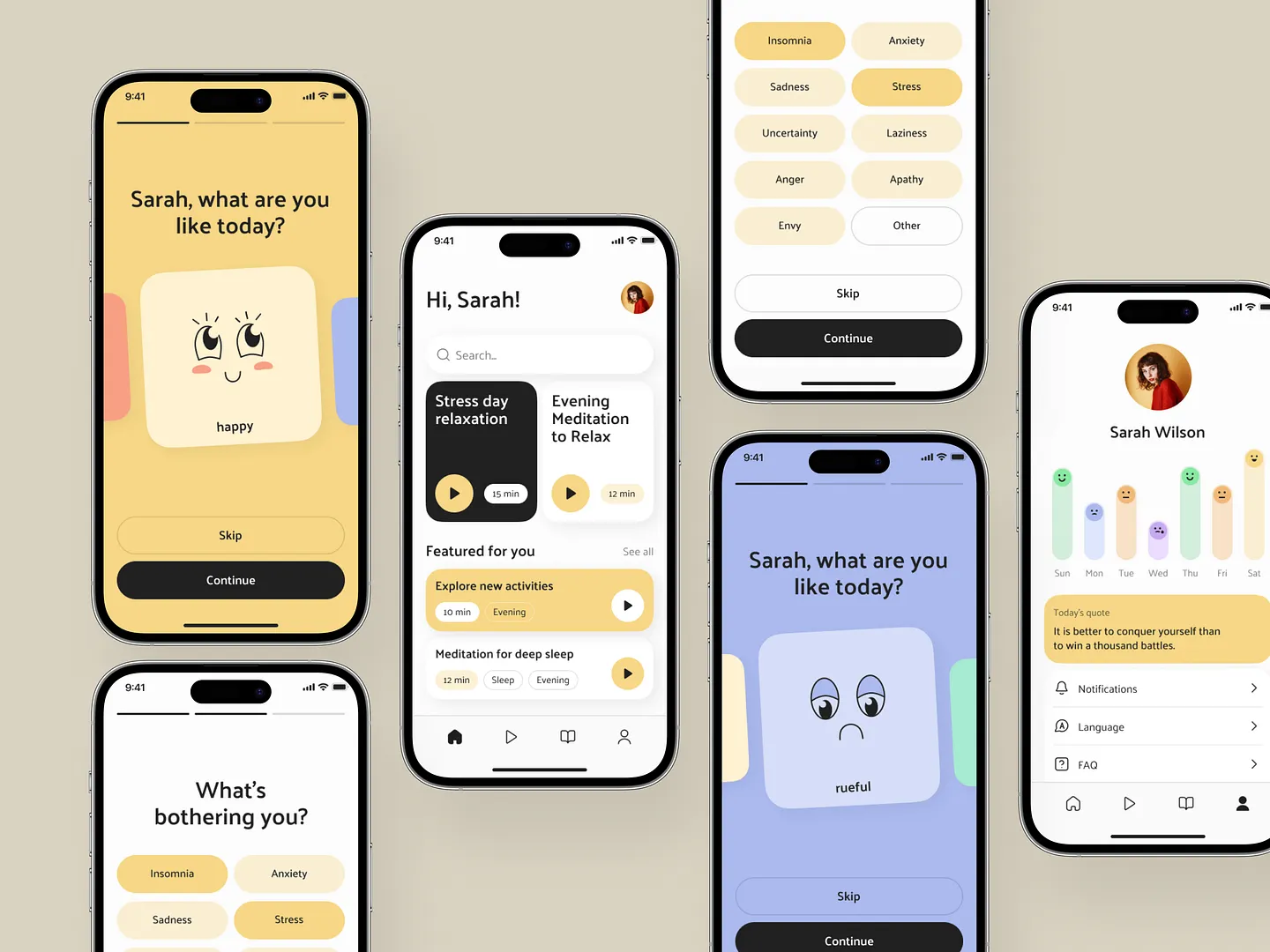 Innovative Self-Care Mobile App Design for Mental Wellness