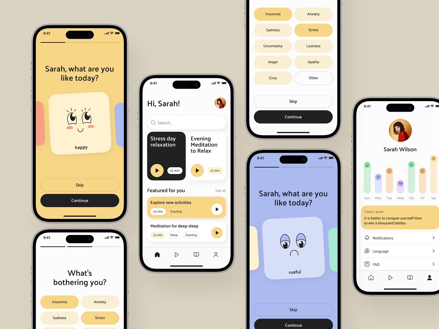 Self-care Mobile App Design by Ronas IT | UI/UX Team on Dribbble