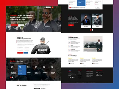 A & H Security Website Design animation branding graphic design logo ui