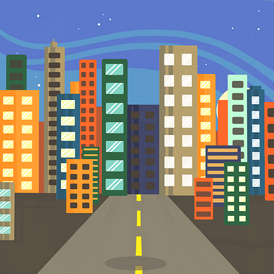 City Background graphic design illustration