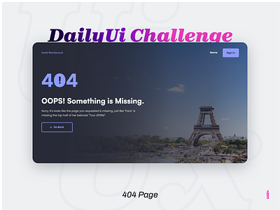 #DailyUi Day 8 - 404 Error Page. 404 error dailyui design graphic design ui ux webdesing