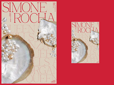 Poster, Simone Rocha creative design graphic design jewelry poster red web design