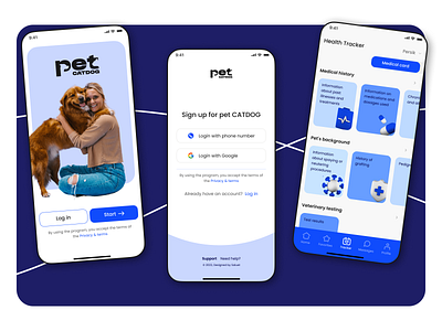 Pet app for owners and prospective pet owners. app design
