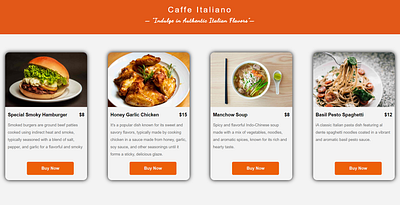 Caffe Italiano -Food Website app branding css html logo ui