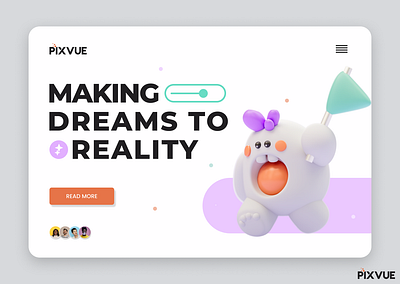 Pixvue Website design branding design ui ux