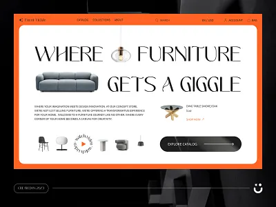 Furni-Tickle - Hero bold creative design ecommerce hero landing store ui ui landingi uiux ux web design website