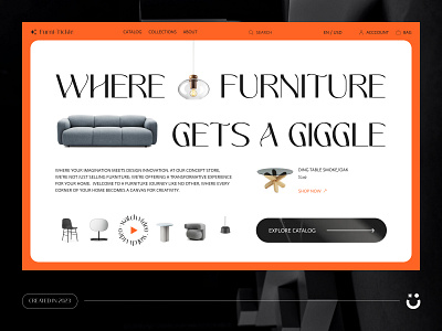 Furni-Tickle - Hero bold creative design ecommerce hero landing store ui ui landingi uiux ux web design website