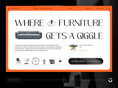 Furni-Tickle - Hero bold creative design ecommerce hero landing store ui ui landingi uiux ux web design website