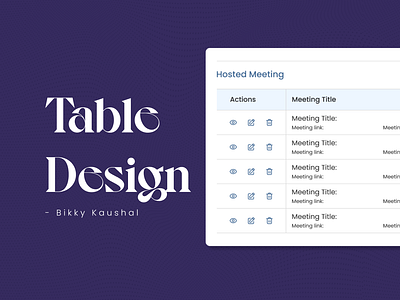 Table Design - Meeting Documentation designinspiration meetingmodule minimalistdesign tabledesign ui webdesign