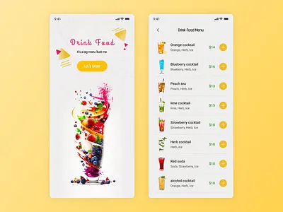 #DailyUI day 043 cafe challenge cocktail dailyui drink drinks food fresh orange ui
