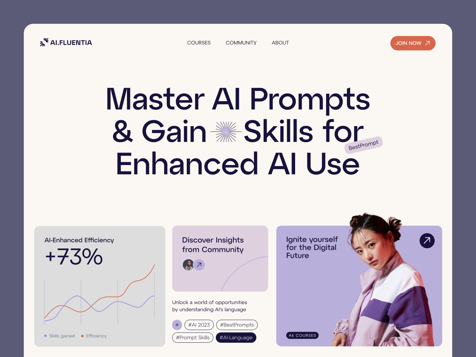 AI Fluentia website ai ai focused product ai future ai innovation ai integration ai interface ai language ai master ai product ai skills aiuserexperience artificialintelligence courses generative ai learn ai product design promp ui website