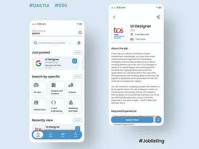 DailyUI Day050 - Job listing dailyui dailyuichallenge day50 design figma graphic design joblisting learning simpledesign typography ui uiuxdesigner