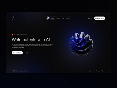 Solve Intelligence - Landing Page ai bold browser creative dark document editor landing ui ui landing uiux ux web design website