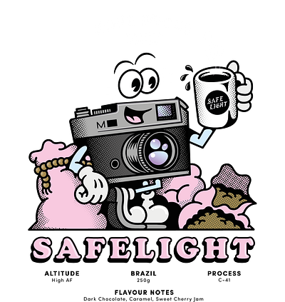 Safelight Berlin x 19 Grams Coffee. Zone Focus Coffee. 2021 awesomeness character design design digital illustration graphics illustration logo vector vector illustration