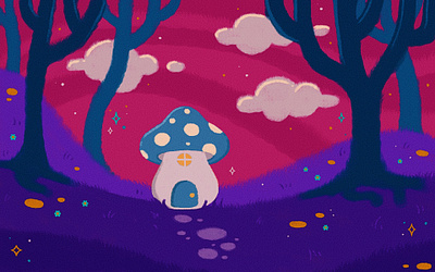 Mushroom Forest concept art design graphic design illustration
